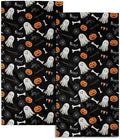 Halloween Black Hand Bath Towel Set of 2 Boo Cute Ghost Orange Pumpkins by Granbey