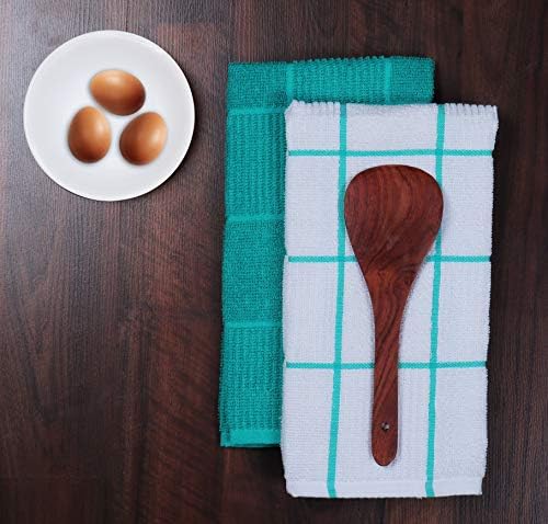 AMOUR INFINI Kitchen Towels Pack of 4, Terry Cotton Dish Towels, Ultra Absorbent - Image 4