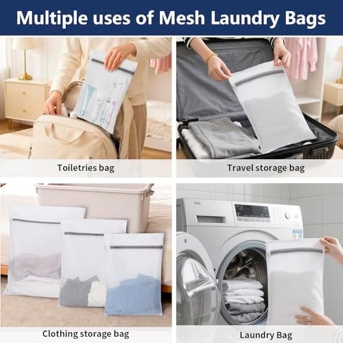150L Laundry Bag Backpack with 3 Sizes Mesh Wash Bags and Shoulder Straps - Image 4