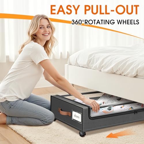 Under Bed Storage with Wheels 1Pack Storage Containers with Clear Window - Image 4
