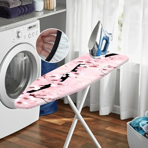 Nuxovilar Pink Cherry Blossom Ironing Board Cover 15x54 Polyester - Image 6