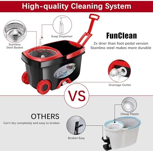FunClean Large Spin Mop Bucket Set - Image 2