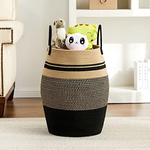 Large Laundry Hamper Basket 65L Woven Blanket Basket - Image 6