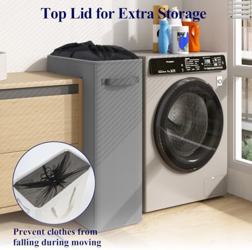 Optish 75L Slim Laundry Hamper, Large Laundry Basket - Image 4