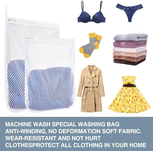 Honeycomb Mesh Laundry Bags 8 Pack, Durable Washing Bags - Image 6