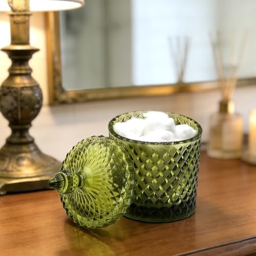 10 oz Olive Green Glass Candy Dish - Image 5