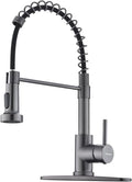 WEWE Pull-Down Kitchen Faucet, 2-Mode Sprayer, Matte Gray, High Arc | 360 Swivel by WEWE