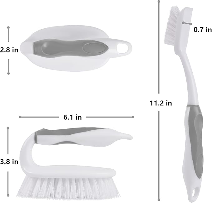 Scrub Brush Set, 4 Pack Deep Cleaning Brush Kit, 2 Tile & Grout Brush - Image 6