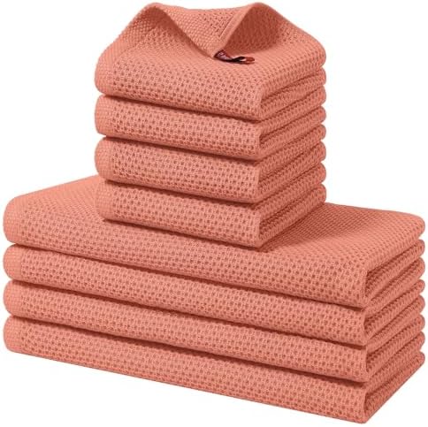 Homaxy 8 Pack 100% Cotton Kitchen Towels and Dishcloths Set by Homaxy
