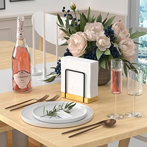 Wican Napkin Holder for Table, Bamboo Iron Standing Napkin Dispenser - Image 2