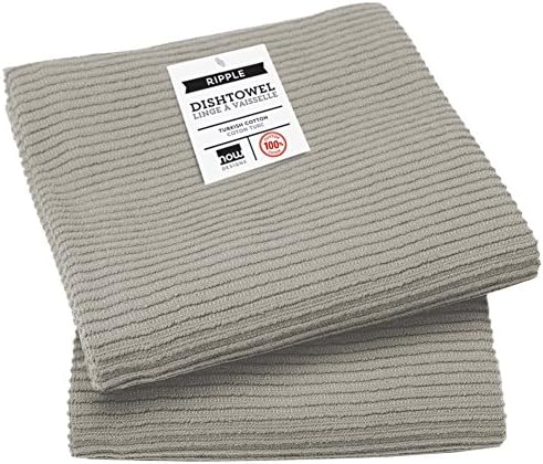 Now Designs 197422aa Ripple Kitchen Towel, London Grey by NowDesigns