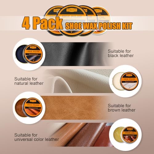 13Pcs Shoe Care Kit for Men & Women, 3 Horsehair Shoe Polish Brush, Care for - Image 3