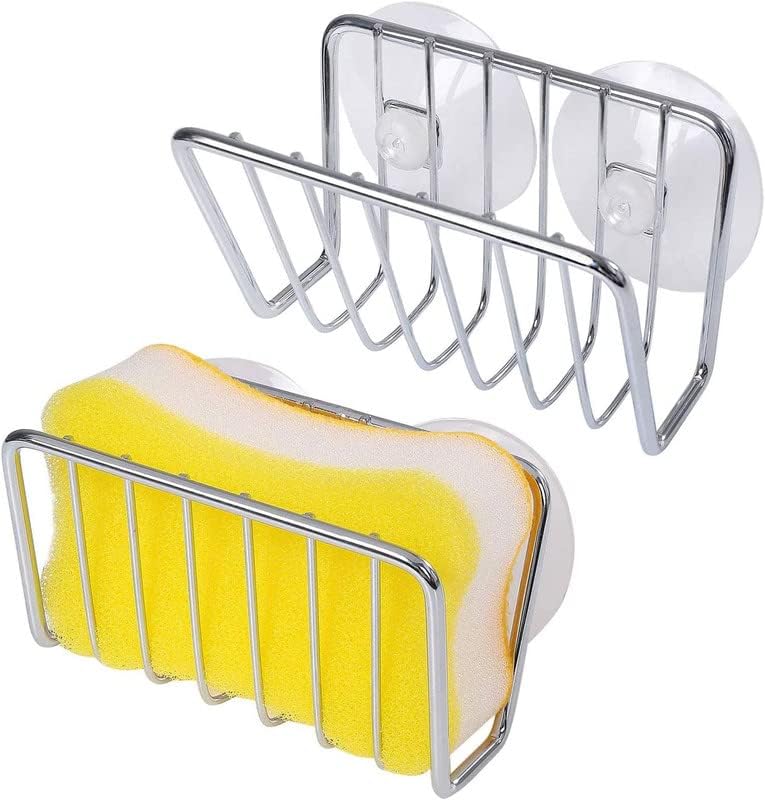 Toplife Sponge Holder for Kitchen Sink, Stainless Steel Suction Cup Sponge Caddy by Toplife