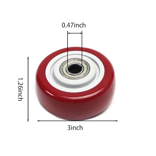 4 PCS 3INCH Caster Wheels Red Heavy Duty Plate Shelf Replacement Wheels for Platform up to 264 LBS/120KG