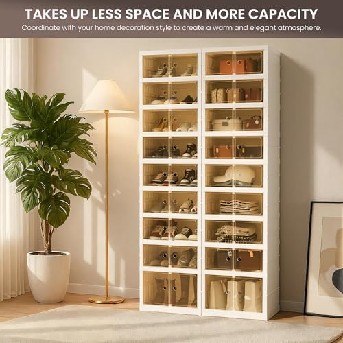 Foldable Shoe Organizer Storage Box, Portable Extra Large Folding Shoe Rack - Image 4