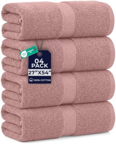 DAN RIVER 600 GSM Cotton Large Bath Towels Set of 4, 27 x 54 Inches by DanRiver