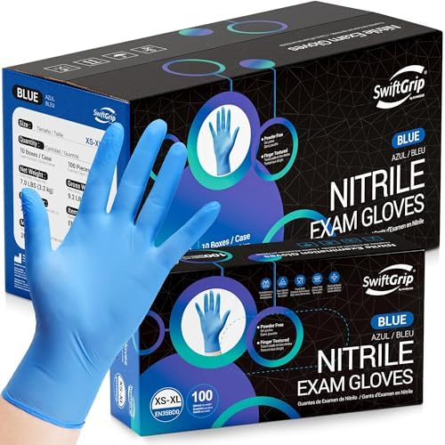 SwiftGrip Disposable Nitrile Exam Gloves, Latex Free, Medical Gloves by SwiftGrip