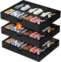Lifewit Under Bed Shoe Storage Organizer 3 Pack, 4.3 Inches Profile Fabric by Lifewit