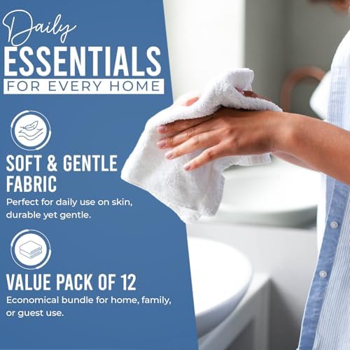 DAN RIVER 12 Pack Cotton Wash Cloths Set - Image 3