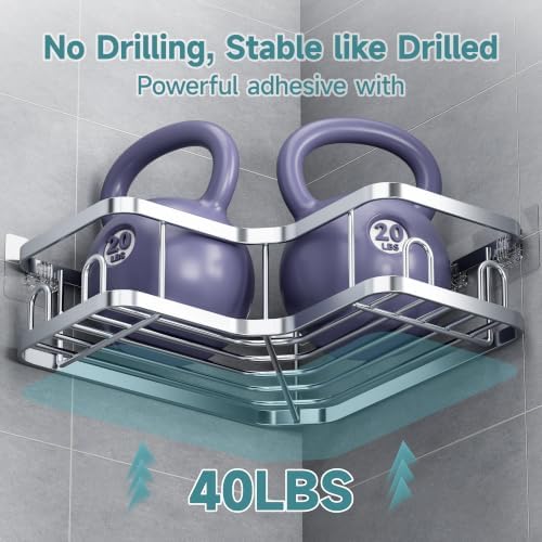 Veken Large Capacity Corner Shower Caddy 6-Pack, Advanced Rustproof Design - Image 3