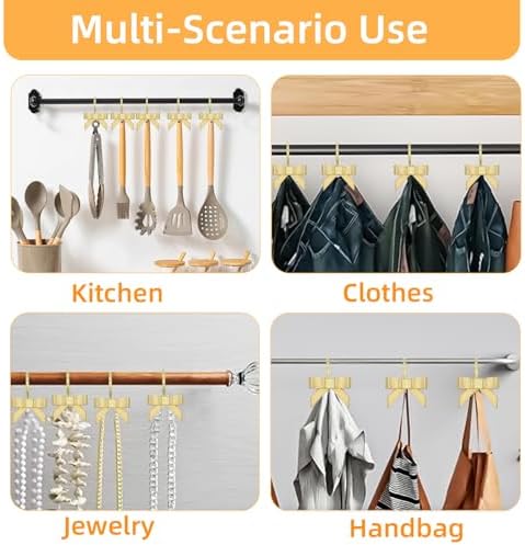 Decorative Shower Curtain Hooks, Luxury Bowknot Shower Curtain Rings, Modern - Image 6