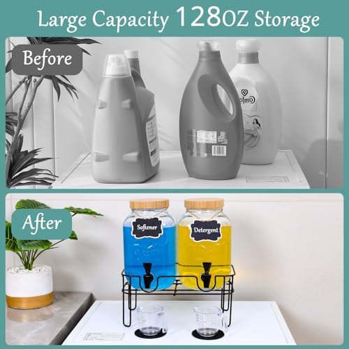 Laundry Detergent Dispenser BY VEGEVIGI, 128OZ Glass Laundry Soap Disepnser - Image 5