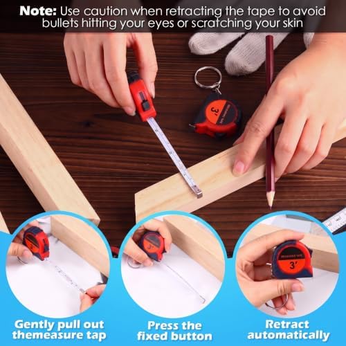 Kanayu 30 Pcs Mini Tape Measure Keychains 3 ft Small Retractable Measuring Tape - Image 4