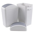 Asking 3-Pack 4.5 Gallon Small Trash Can with Swing-top Lid,Swing Lid Plastic Waste Can, Light Gray
