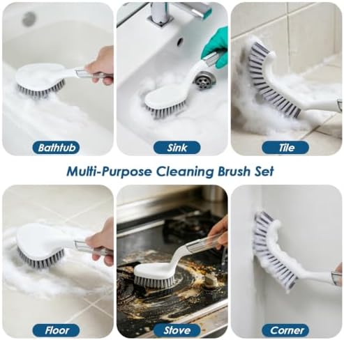 3 Pack Heavy Duty Scrub Brush for Cleaning & Grout Brush - Image 6