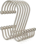 Bathway Shower Curtain Hooks Rings Nickel, Double Shower Hooks by Bathway