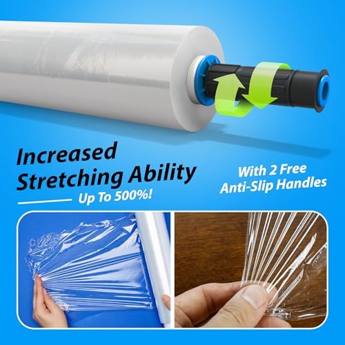 2 Rolls x 15" x 900 FT x Clear Heavy Duty Plastic Stretch Wrap Shrink Film - Image 3