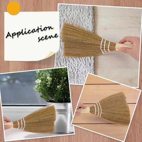 GORGECRAFT 11 Inch Small Whisk Brush Broom Grass Natural Handle Bamboo - Image 4