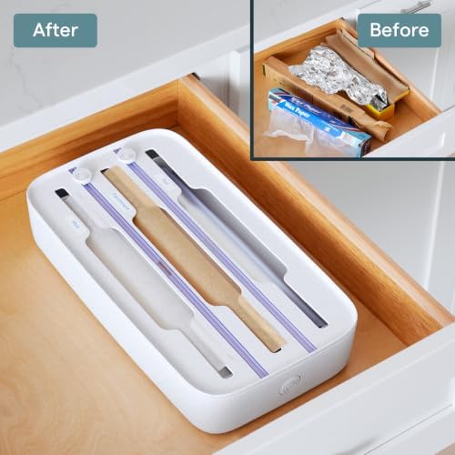 YouCopia StoraRoll Food Wrap Dispenser 3-in-1, Aluminum Foil Wrap Organizer - Image 6