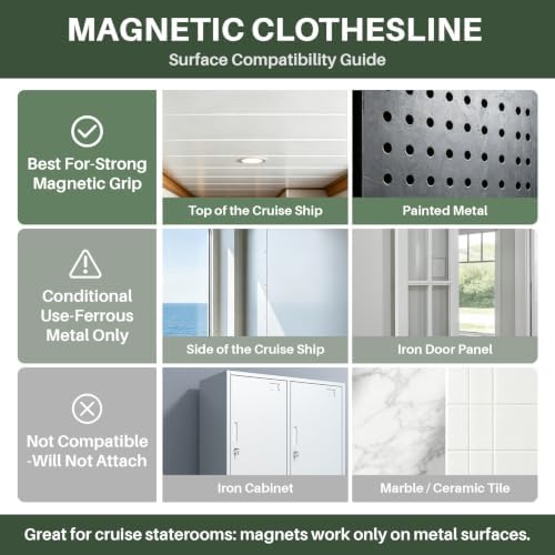 Vigorport Magnetic Travel Clothesline, Cruise Ship Must Have Laundry Line - Image 6