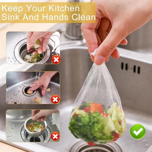 300 PCS Disposable Kitchen Sink Drain Strainer Mesh Bag, Anti-Clogging Mesh - Image 4