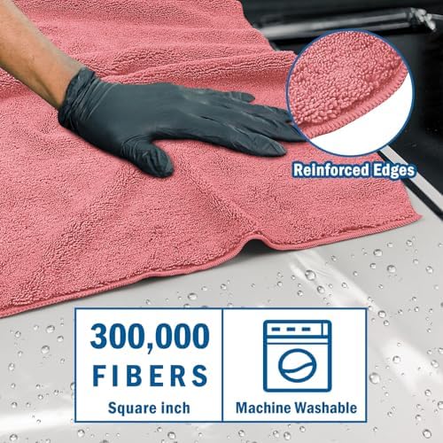 HOMEXCEL Professional Large Microfiber Car Drying Towels 2 Pack - Image 2