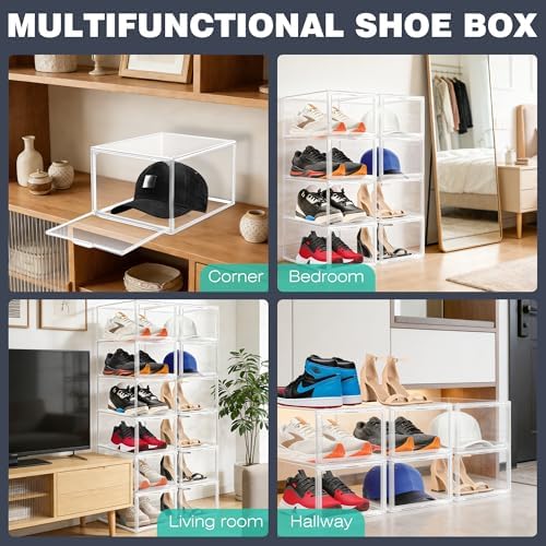 12 Pack Drop-Front Clear Shoe Boxes - Image 6