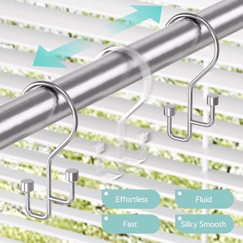 Bathway 12-Pack Double Shower Curtain Hooks, Rust-Resistant Metal Shower - Image 4