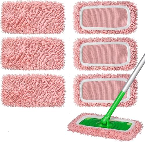 6Pcs Reusable Microfiber Mop Pads Compatible by ZEHRAI