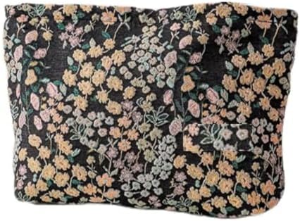 Flowers Makeup Bag for Women, Large Embroidery Zipper Cosmetic Bags by SxoSyo