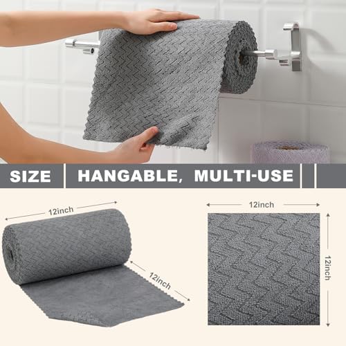80 Pack Microfiber Cleaning Cloth Roll Reusable Paper Towels 12"x12" Tear Away - Image 2