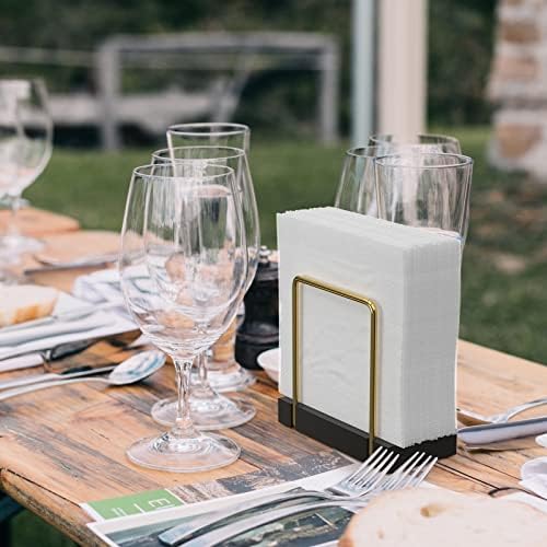 Napkin Holder for Table, Bamboo Iron Wood Holders - Image 4