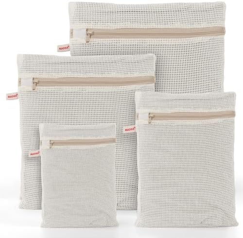 MADIKA 100% Cotton Mesh Laundry Bags, Organic Cotton Laundry bags, No Dye by madika
