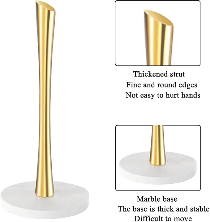 Gold Paper Towel Holder Countertop, Marble Paper Towel Holder Used - Image 3