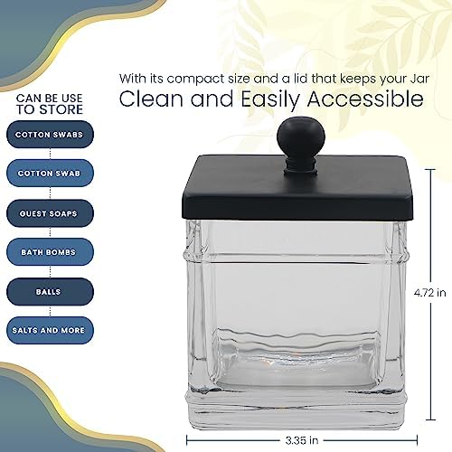 Clear Transparent Hotel Style Apothecary Tempered Glass Canister Jar W/ Matte - Image 2