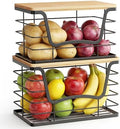 ALOCEO 2 Pack Stackable Wire Storage Basket by ALOCEOWallHooksAdhesive