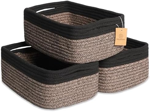 NaturalCozy 11.8"x8"x4.5” Rectangle Storage Baskets by NaturalCozy