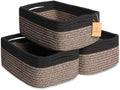 NaturalCozy 11.8"x8"x4.5” Rectangle Storage Baskets by NaturalCozy