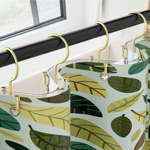 24 Pcs Shower Curtain Hooks, OEH Shower Curtain Rings, Durable Gold Shower - Image 3