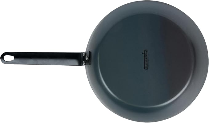Restaurantware-Met Lux 10 Inch Fry Pan, 1 Lightweight Frying Pan - Induction-Ready, Triple-Riveted, Black Carbon Steel Cooking Skillet, Durable, For Searing, Sauteing, And Browning Food